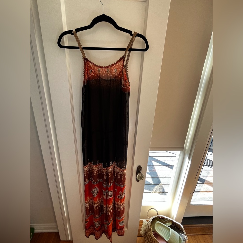Free People sheer boho jumpsuit swim cover up